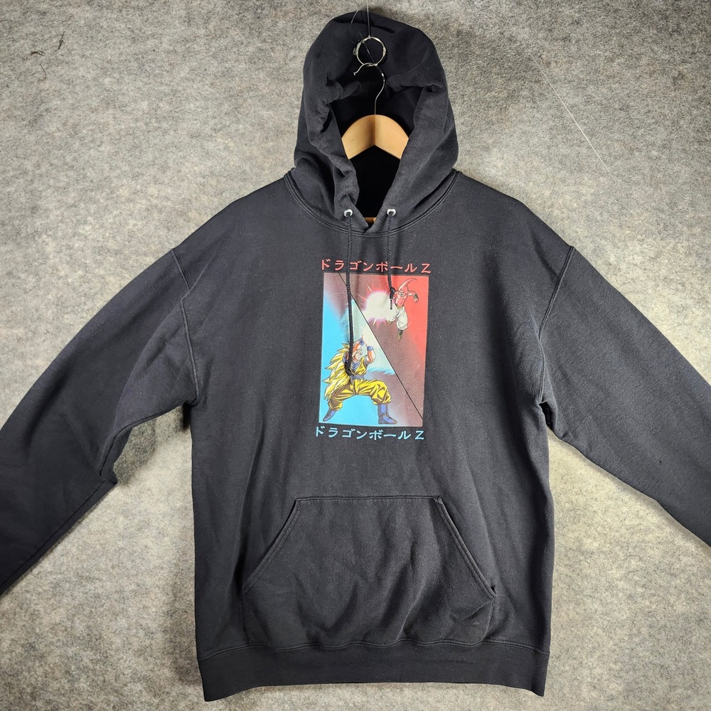 Dragon Ball Z Goku vs Buu Saiyan Graphic Hoodie Black Anime Manga Men Large